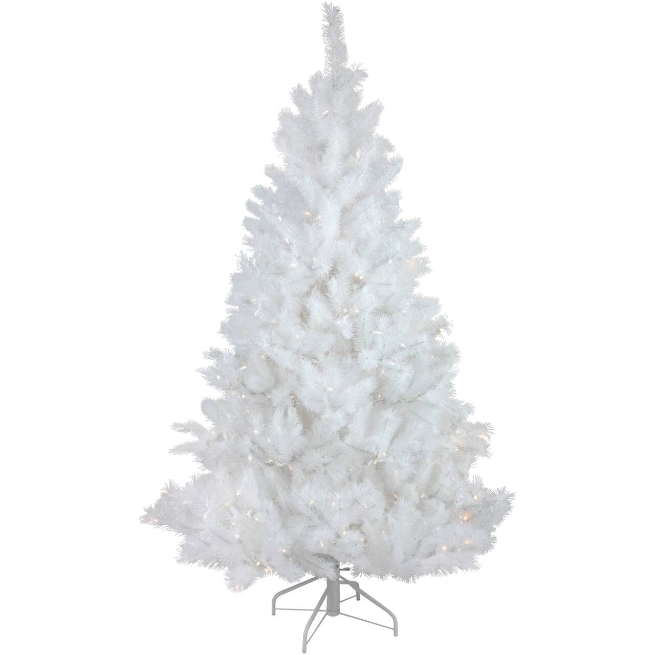 7.5ft. Pre-Lit White Alaskan Pine Artificial Christmas Tree, Warm White LED Lights